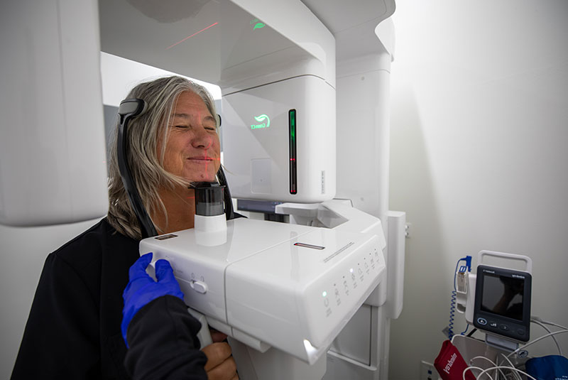 patient taking a x-ray
